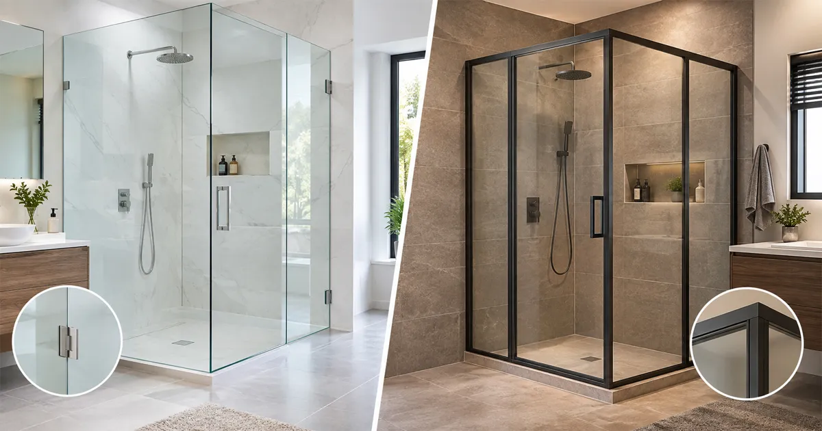 frameless vs framed shower glass partitions